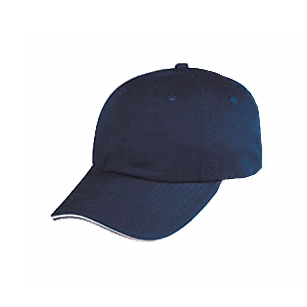 Sandwich Baseball Low Crown 6 Panel Unstructured Caps Hats 100% Washed Cotton