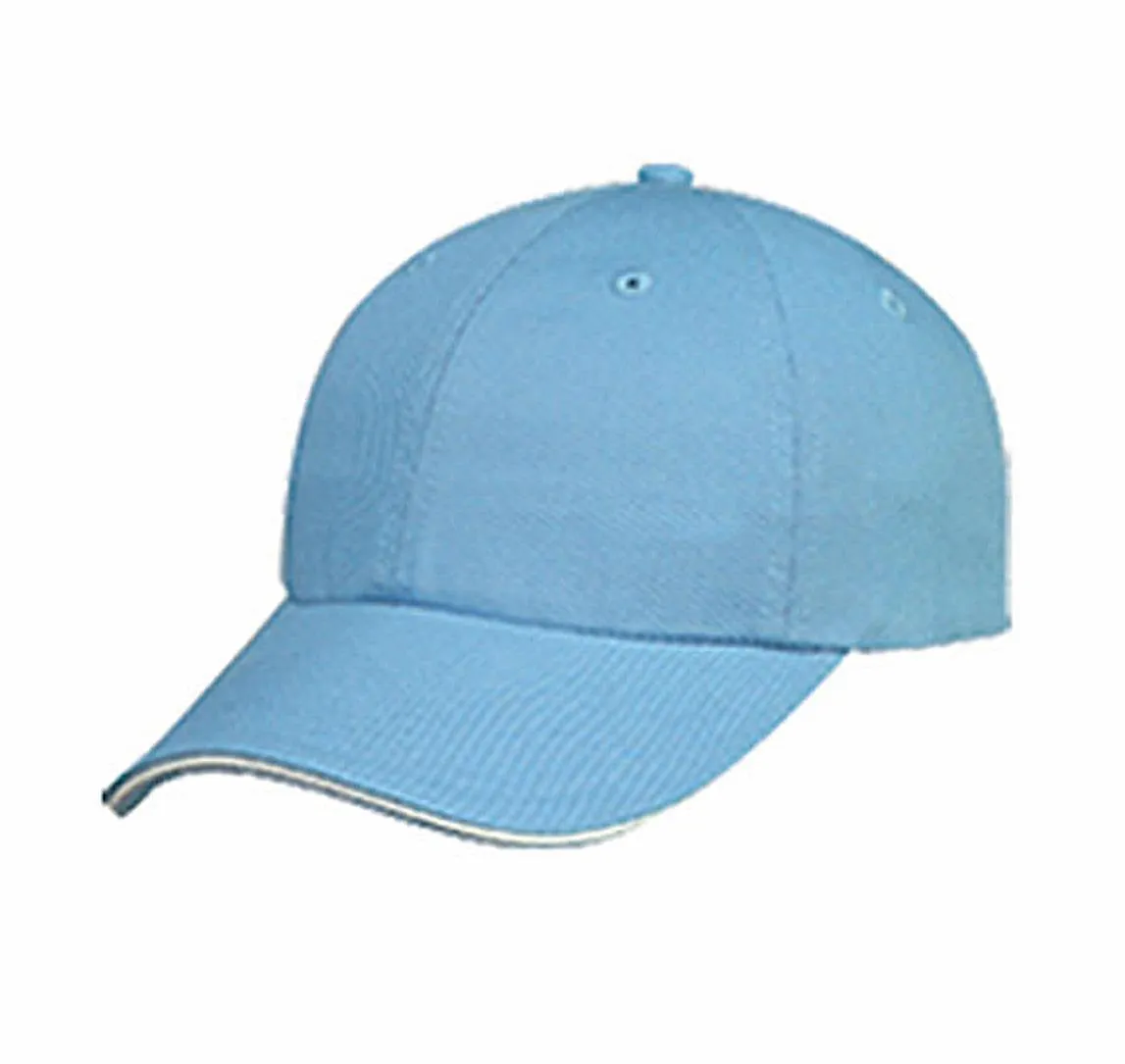 Sandwich Baseball Low Crown 6 Panel Unstructured Caps Hats 100% Washed Cotton
