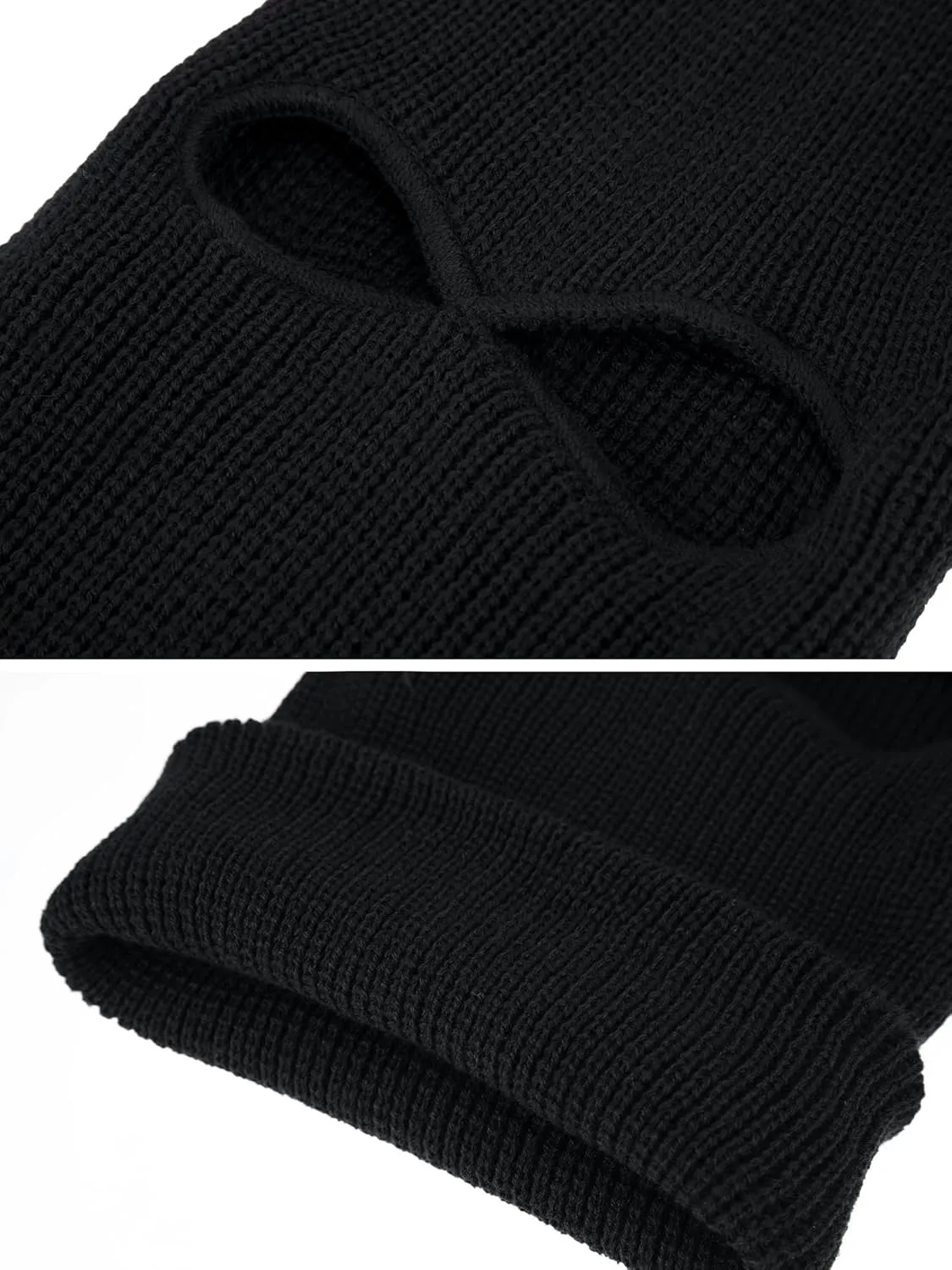 SATINIOR 2-Hole Knitted Ski Mask Full Face Mask Cover Neck Gaiter Winter Balaclava Warm Knit Beanie for Outdoor Sports