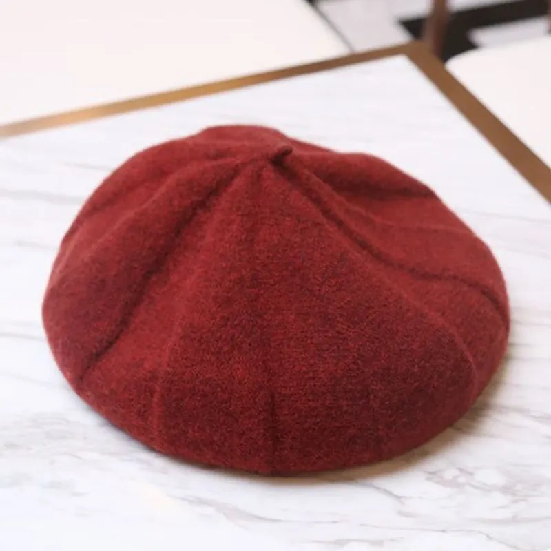 Slouchy Knitted Winter Wool Beret Hats
