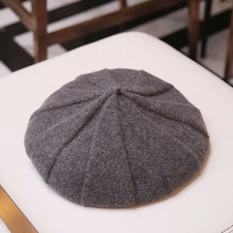 Slouchy Knitted Winter Wool Beret Hats