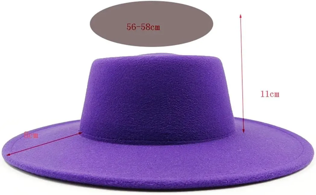 Unisex Fedora Hat Women's Jazz Hat Men's Classic Flat Top Fedora Hat