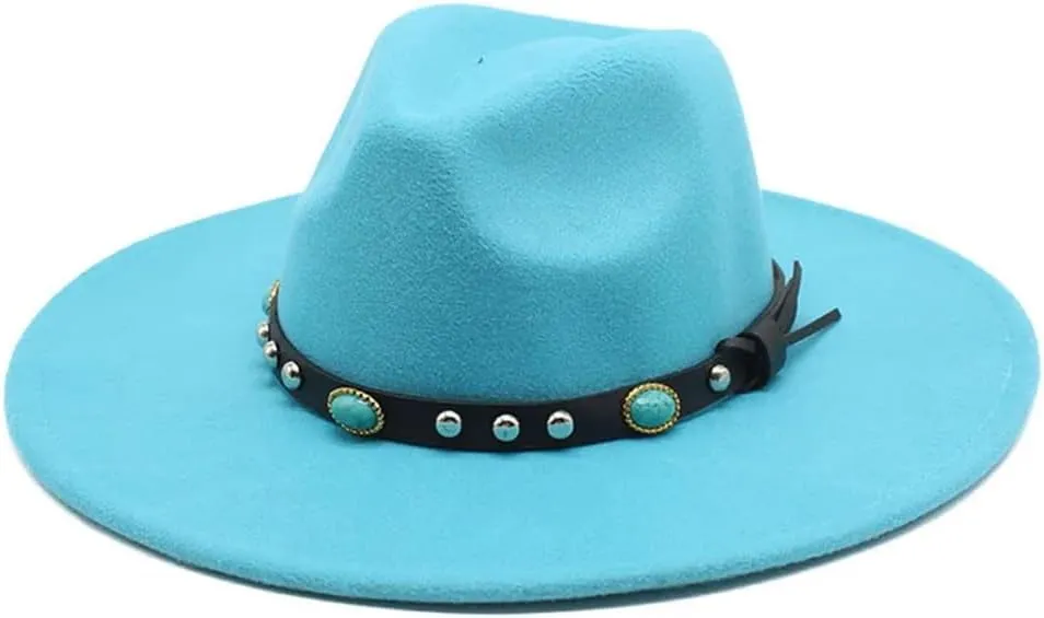 Unisex Wide Brim Fedoras Hats Men Winter Fashion Felted Jazz Hat Women Vintage Church Party Dress Cap