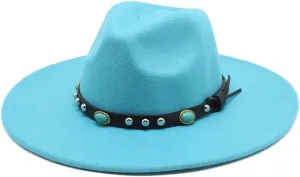 Unisex Wide Brim Fedoras Hats Men Winter Fashion Felted Jazz Hat Women Vintage Church Party Dress Cap
