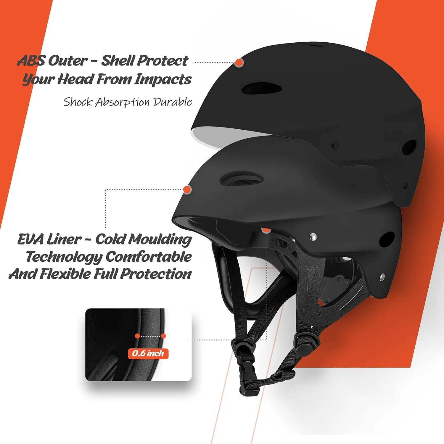 Vihir Adult Water Sports Helmet with Ears - Adjustable Helmet,Perfect for Kayaking, Boating,Surfing