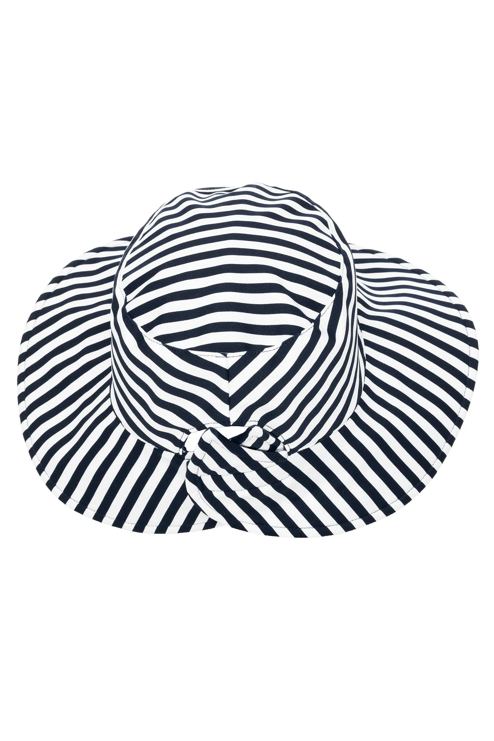 Women's Ariel Reversible Pool Hat  |  White/Navy Stripe