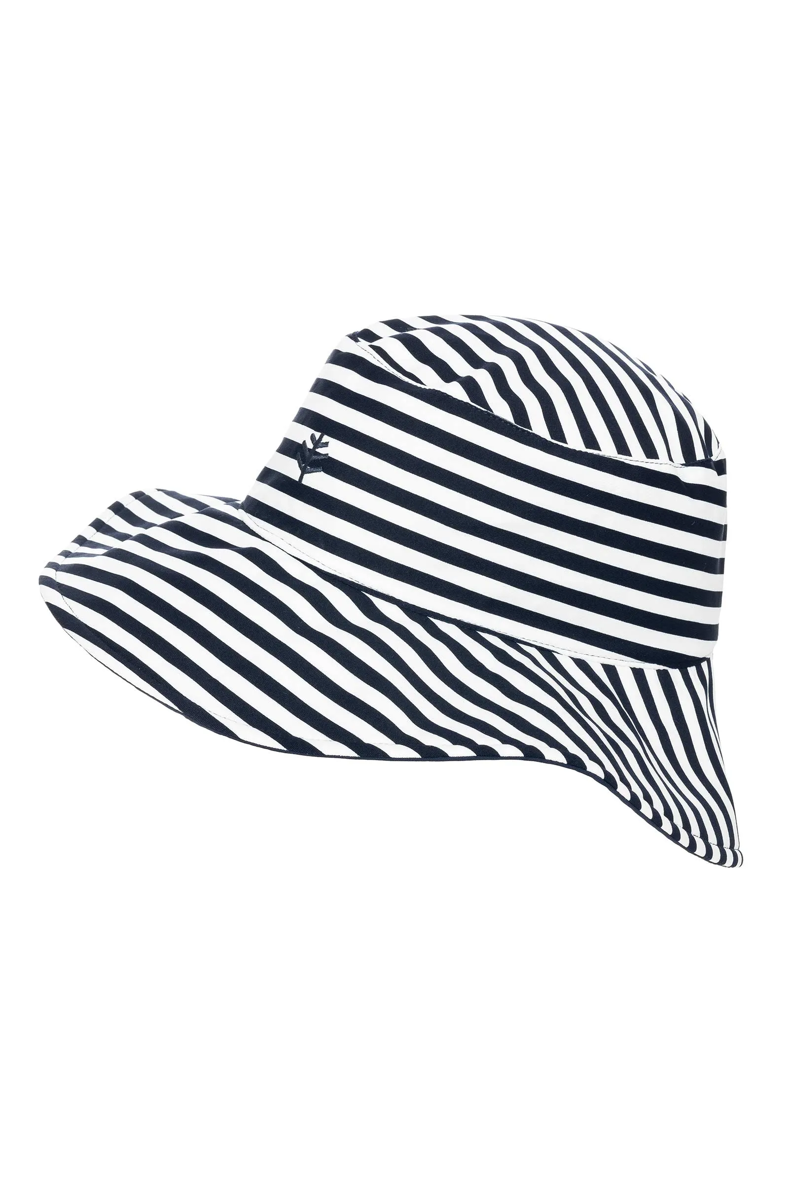 Women's Ariel Reversible Pool Hat  |  White/Navy Stripe