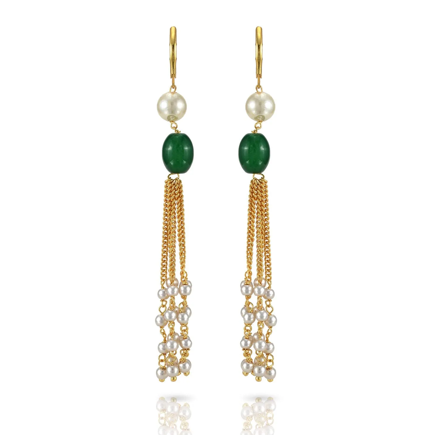 Yellow Chimes Ganthan Moti Multilayer Beads Gold Plated Traditional Long Necklace Set with Earrings Jewellery Set for Women and Girls
