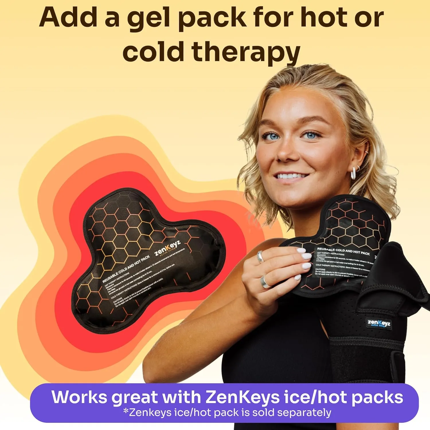 ZENKEYZ Shoulder Brace for Women & Men, Torn Rotator Cuff Shoulder Support, Neoprene Shoulders Compression Sleeve - Injury Pain Relief Arm Sleeves for Men & Women, Left & Right (Gray, Large/X-Large)